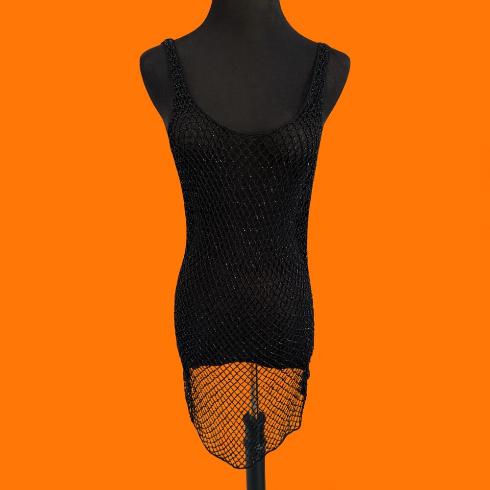 00's vintage beaded sheer cowl neck y2k lingerie slip dress M Victoria's Secret